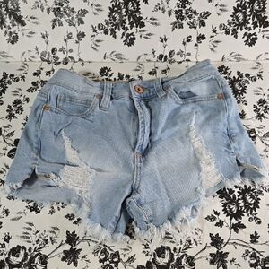 Kendall & Kylie Light Blue Distressed Jean Shorts A77
